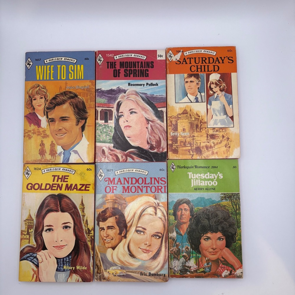 Vtg Harlequin Romance Paperback Books Lot of 6 1970s Betty Neels Joyce Dingwell